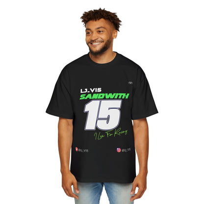 Lj_v15 Sponsored Merchandise - "I live for racing" F1, Men's Heavy Oversized Tee