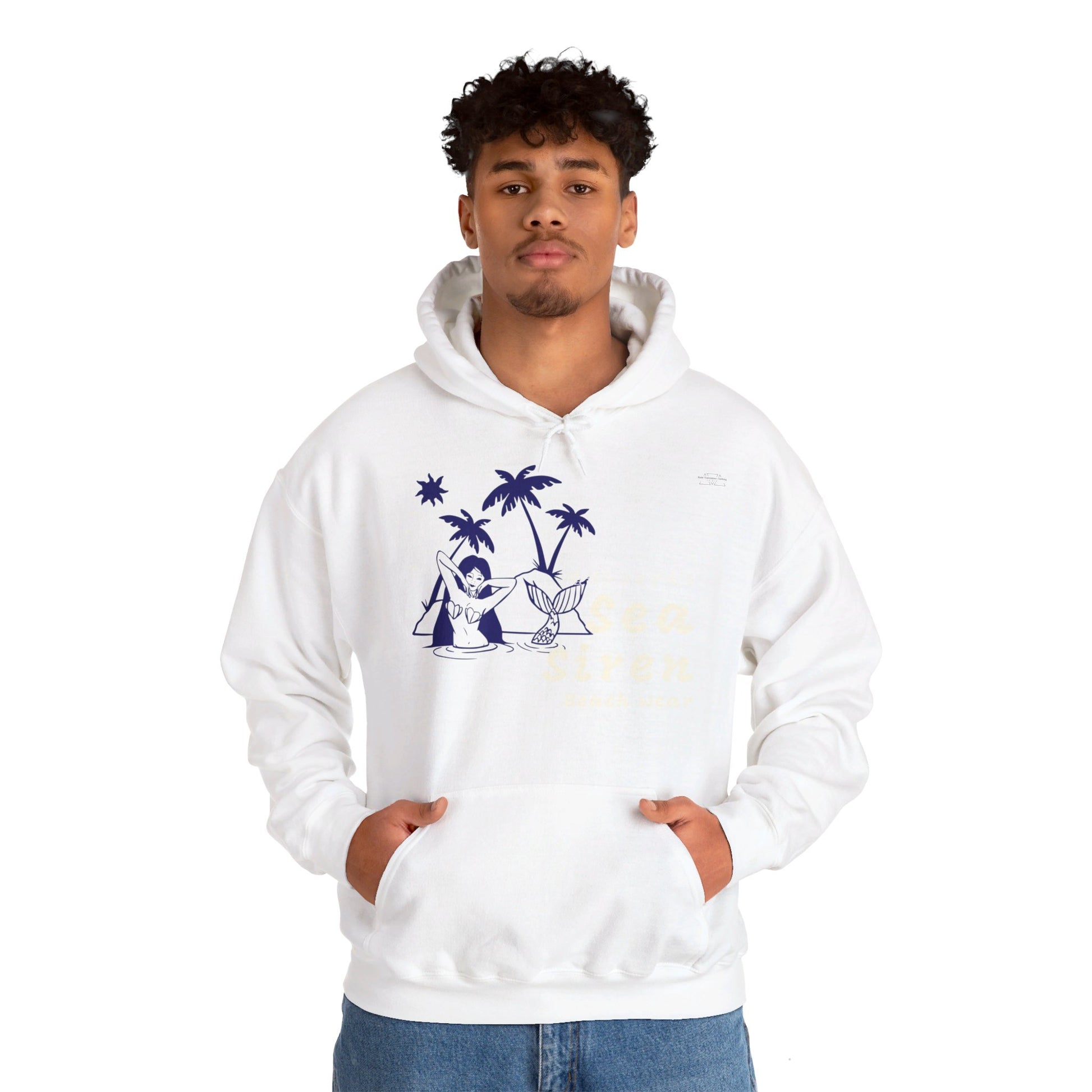 Japanese "I have genital lice" (Crabs), Blue Sea Siren - Unisex Heavy Blend Hoodie - Rude Translation Clothing