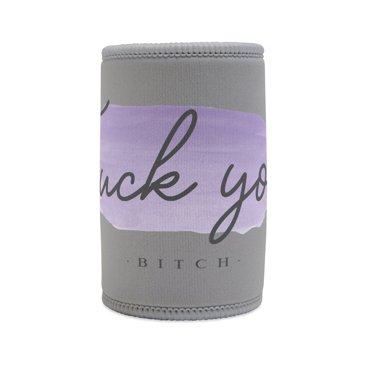 Purple - Stubby Cooler, English 'Fuck you bitch' - Rude Translation Clothing