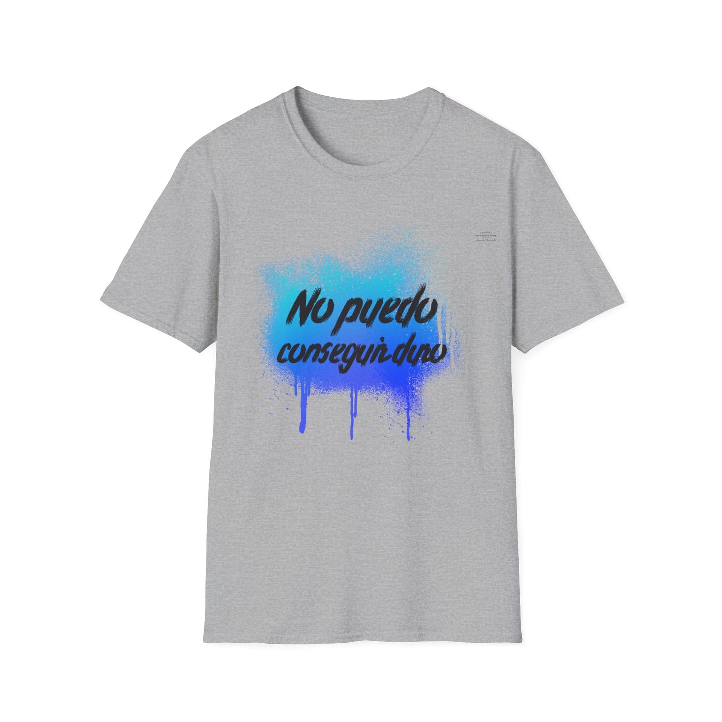 Blue graffiti - Unisex Softstyle T-Shirt, Spanish 'I can't get hard' - Rude Translation Clothing