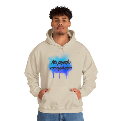 Spanish 'I can't get hard', Blue Graffiti - Unisex Heavy Blend Hoodie - Rude Translation Clothing