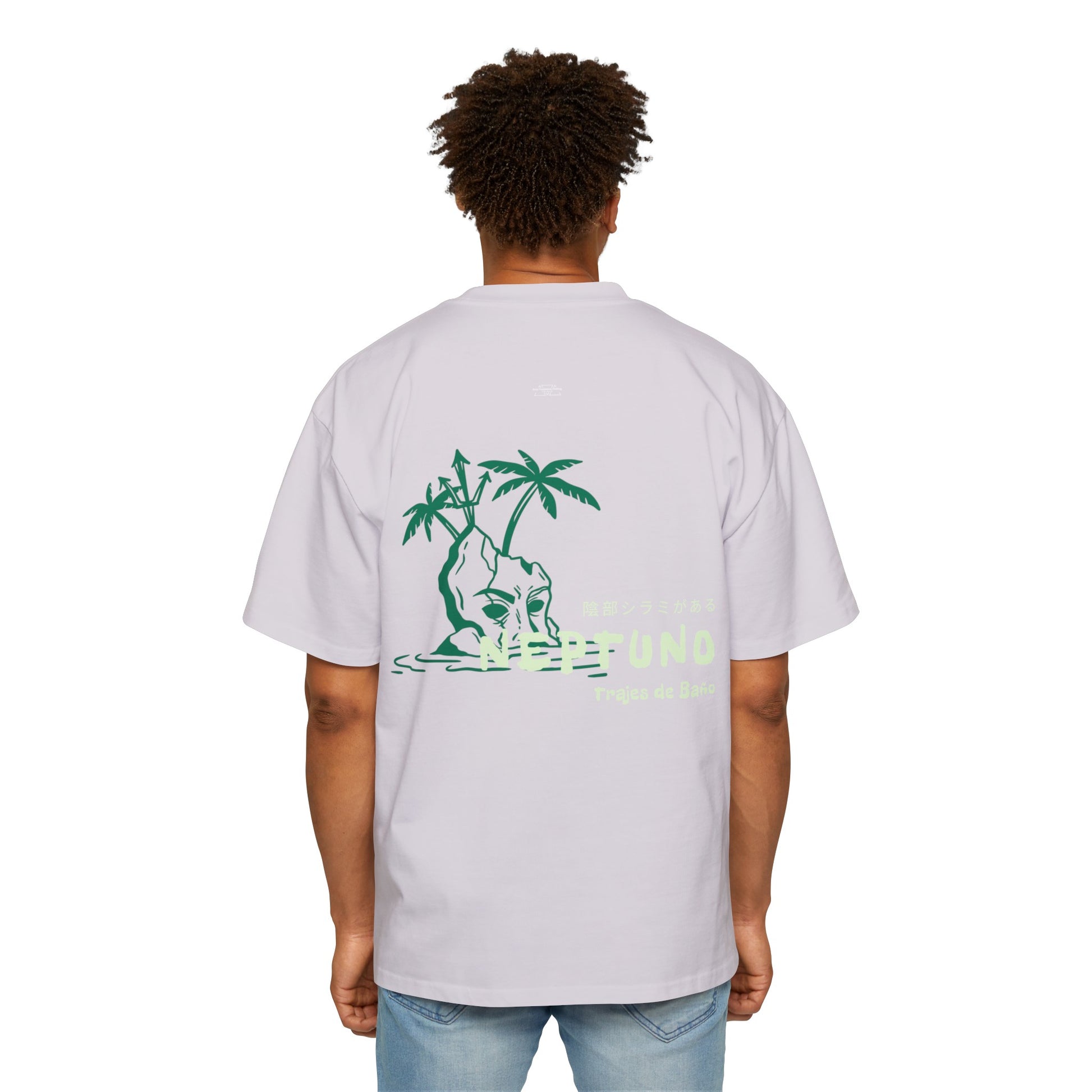 Island - Men's Heavy Oversized Tee, Japanese 'I have genital lice' (Crabs) - Rude Translation Clothing