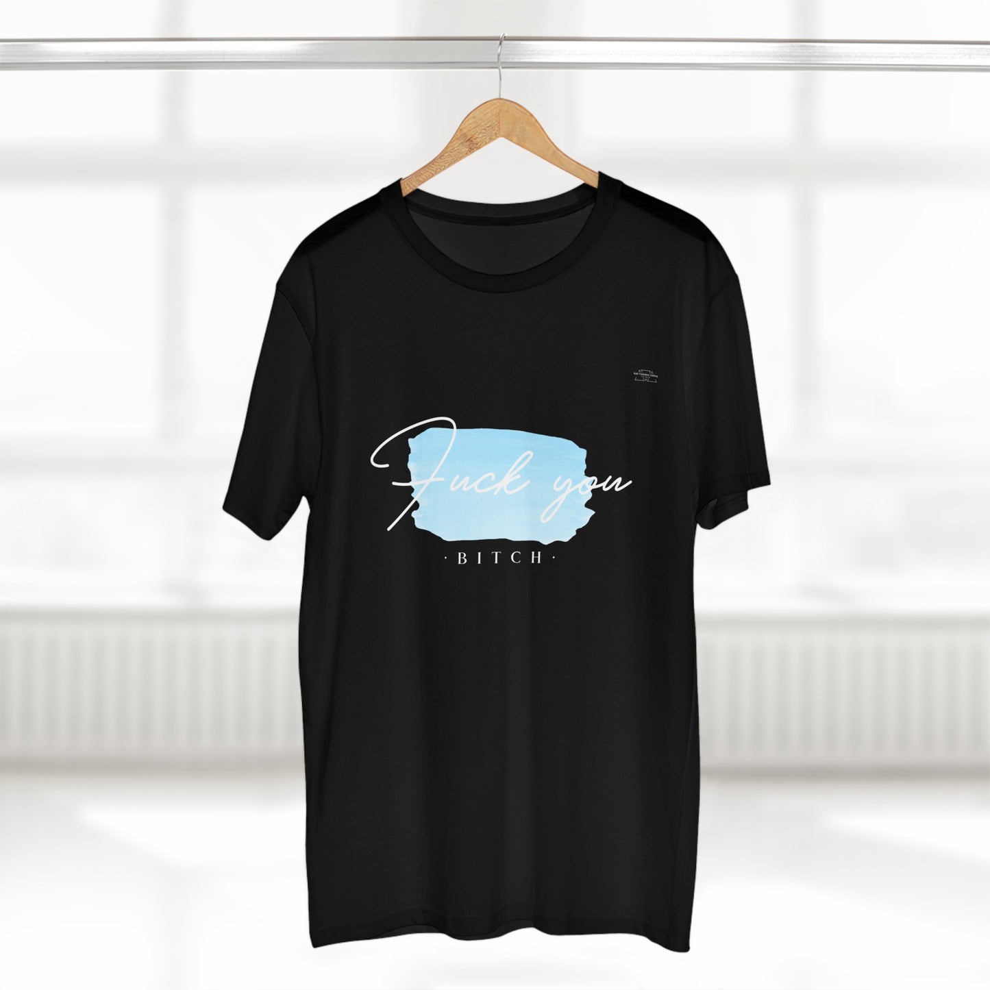 Blue - Men's Staple Tee, English 'Fuck you bitch' - Rude Translation Clothing