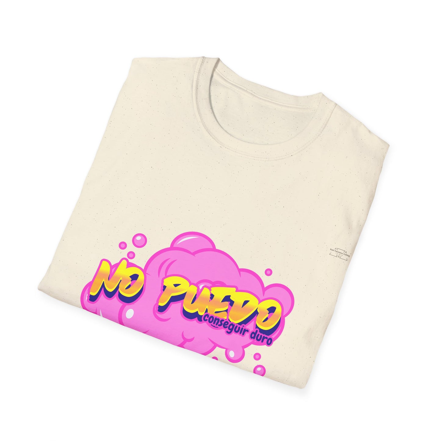 Yellow graffiti - Unisex Softstyle T-Shirt, Spanish 'I can't get hard' - Rude Translation Clothing