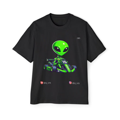 Lj_v15 Sponsored Merchandise - "Green Alien" F1, Men's Heavy Oversized Tee