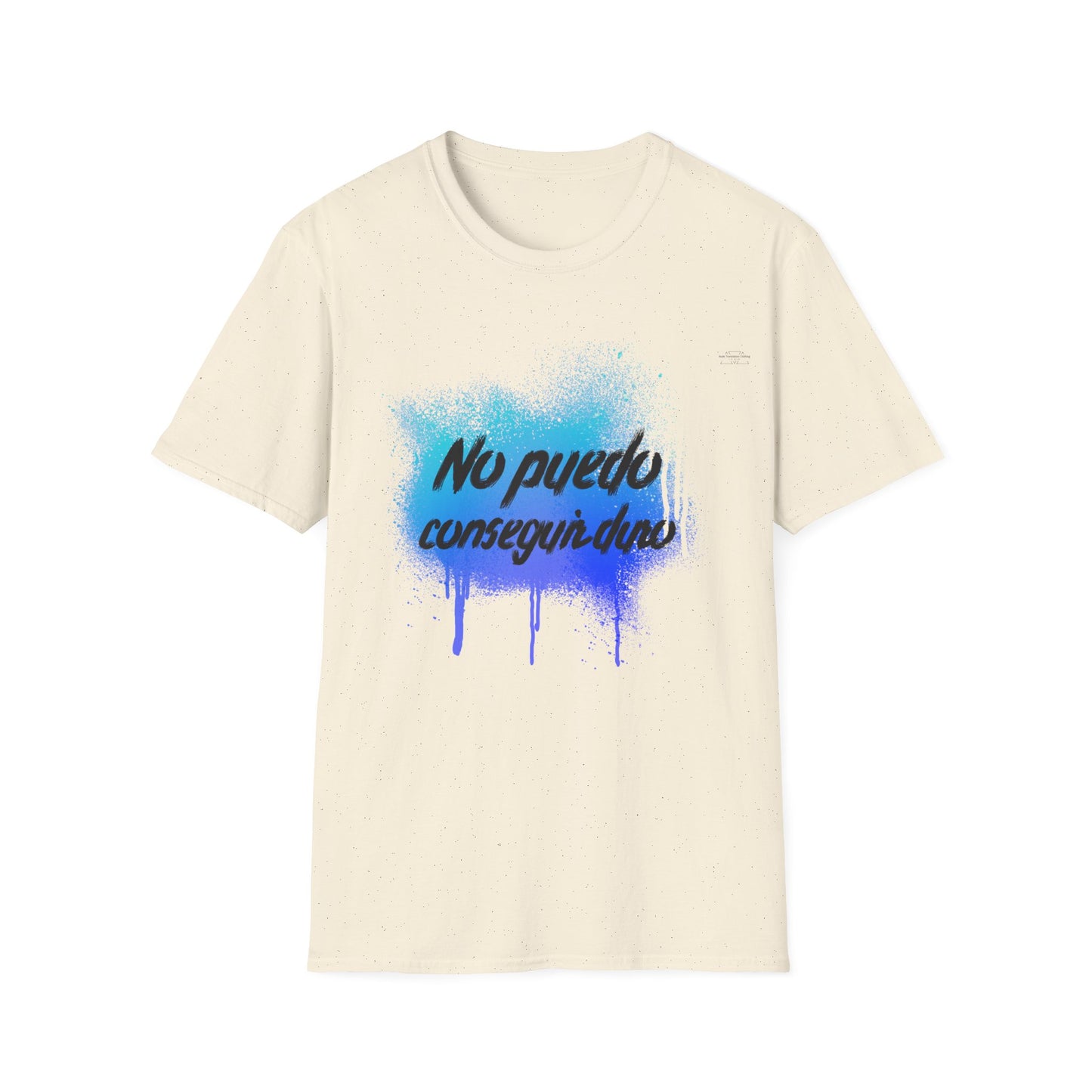 Blue graffiti - Unisex Softstyle T-Shirt, Spanish 'I can't get hard' - Rude Translation Clothing