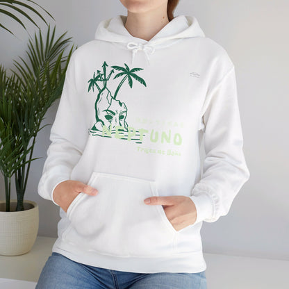 Japanese "I have genital lice" (Crabs), Green Island - Unisex Heavy Blend Hoodie - Rude Translation Clothing