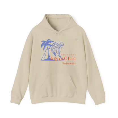 Japanese "I have genital lice" (Crabs), Blue Wave - Unisex Heavy Blend Hoodie - Rude Translation Clothing