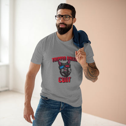 Cat - Men's Staple Tee, English 'Trippin balls cunt' - Rude Translation Clothing