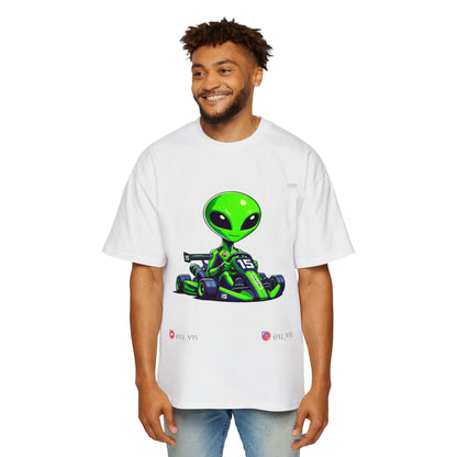 Lj_v15 Sponsored Merchandise - "Green Alien" F1, Men's Heavy Oversized Tee