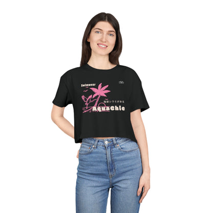 Stork - Women's Crop Tee, Japanese 'I have genital lice' (Crabs) - Rude Translation Clothing