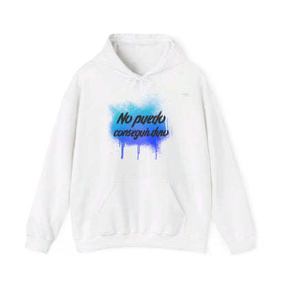 Spanish 'I can't get hard', Blue Graffiti - Unisex Heavy Blend Hoodie - Rude Translation Clothing