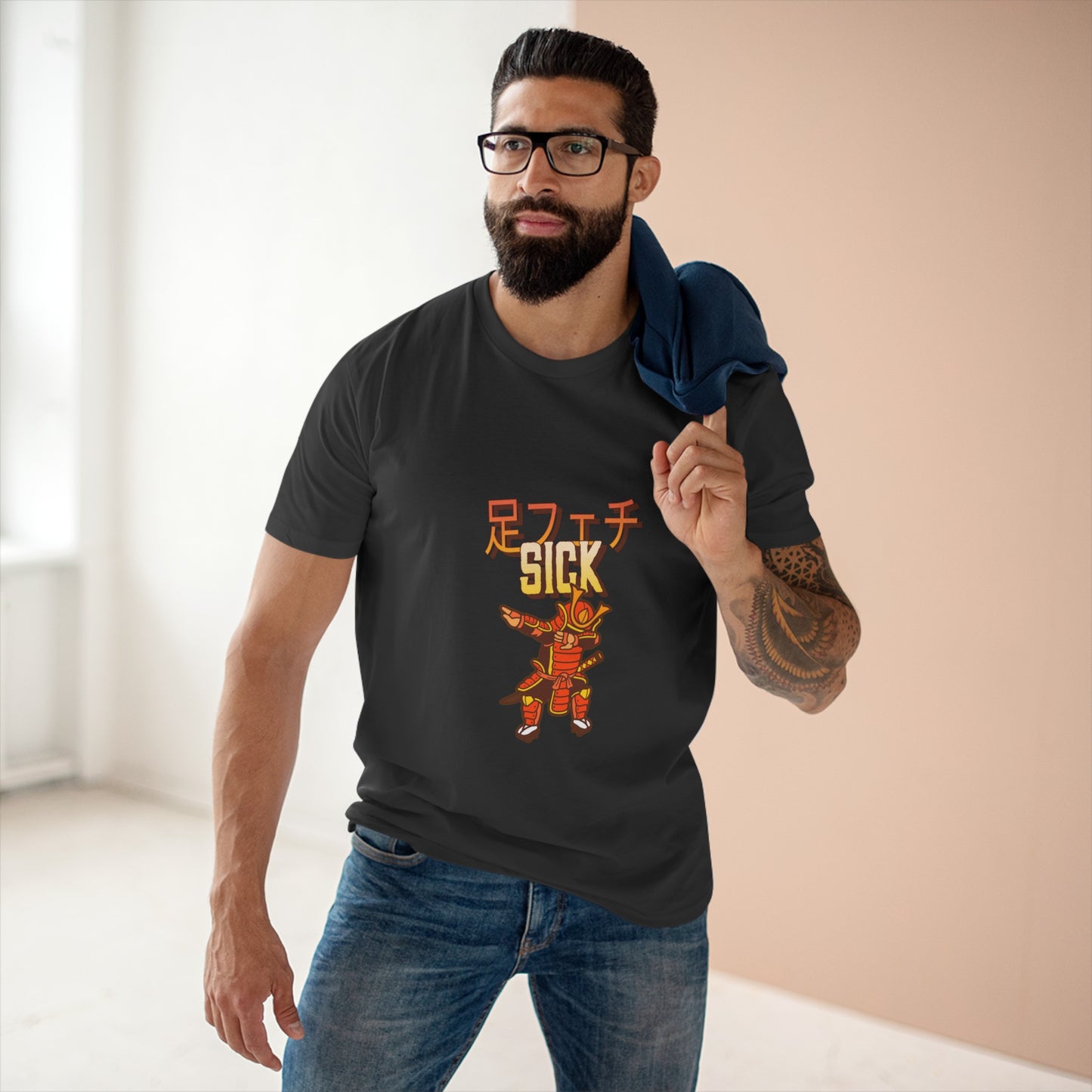 Samurai - Men's Staple Tee, Japanese Sick 'Foot fetish' - Rude Translation Clothing