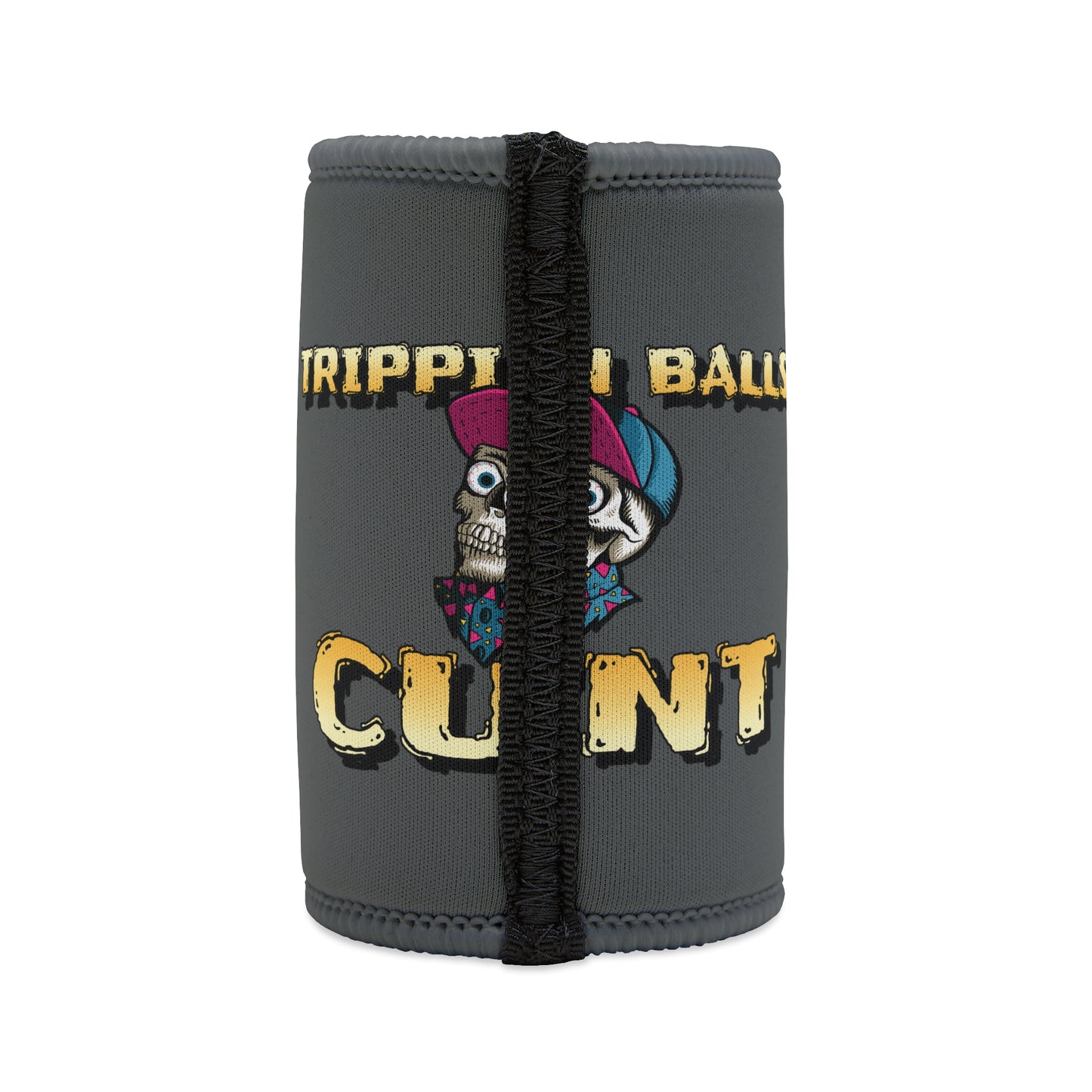 Skull - Stubby Cooler, English translation 'Trippin Balls Cunt' - Rude Translation Clothing