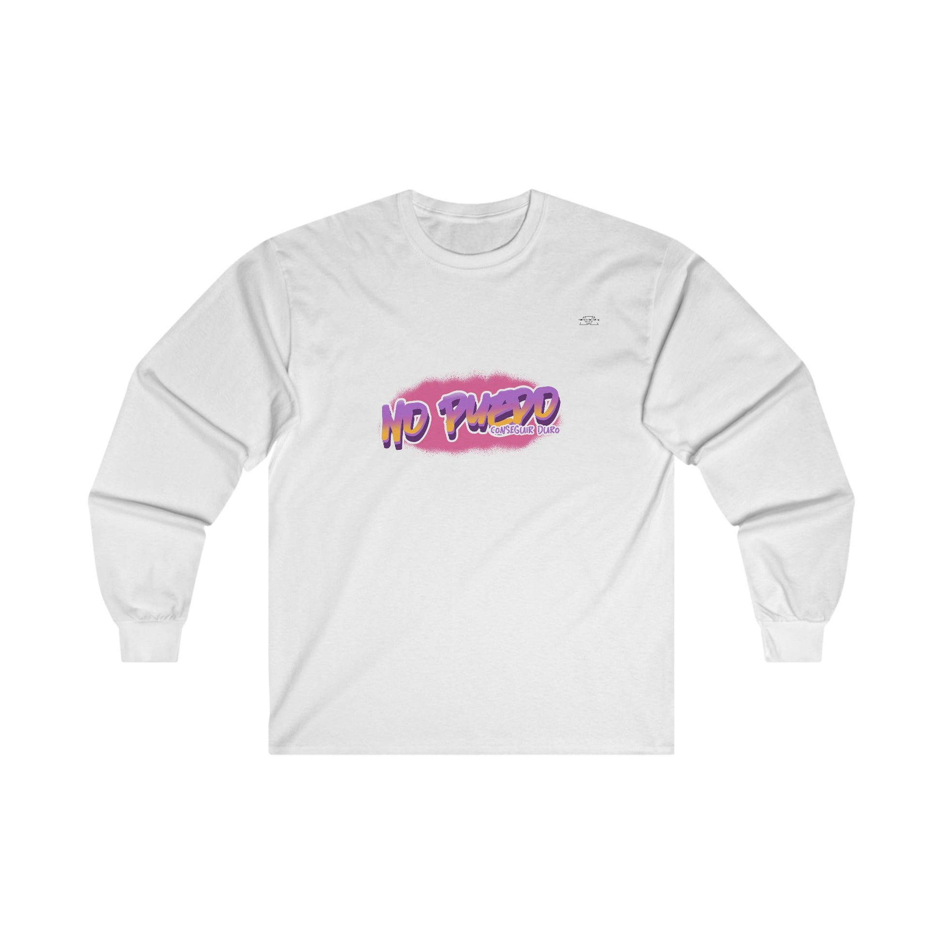 Pink graffiti - Unisex Cotton Long Sleeve. Spanish 'I can't get hard' - Rude Translation Clothing