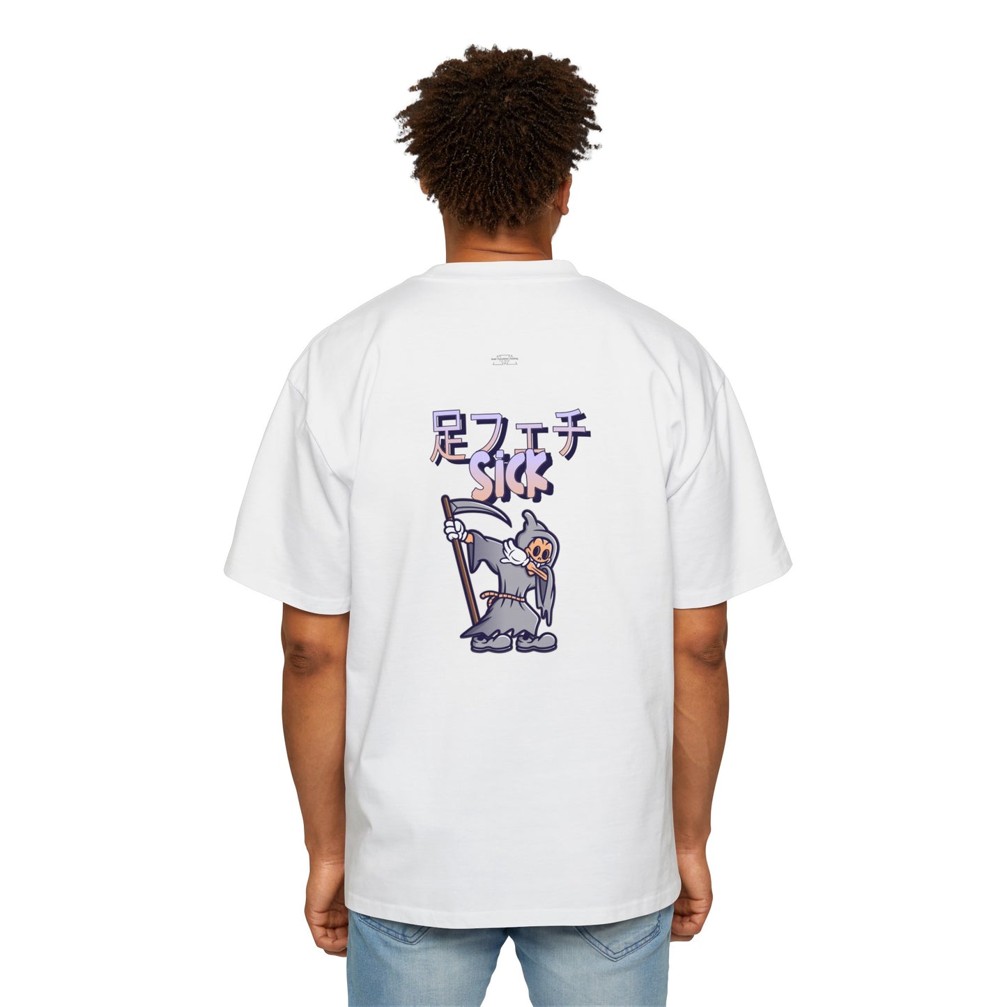 Reaper - Men's Heavy Oversized Tee, Japanese Sick 'Foot fetish' - Rude Translation Clothing