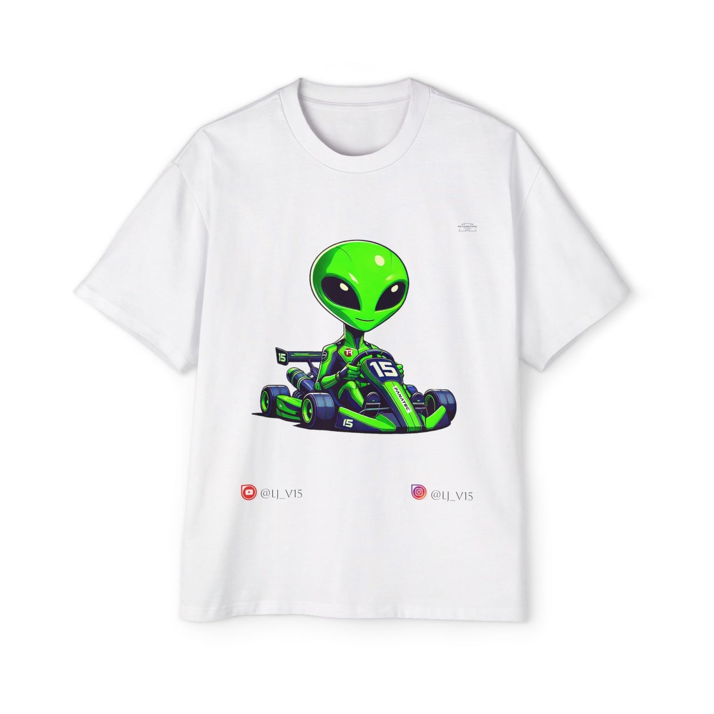 Lj_v15 Sponsored Merchandise - "Green Alien" F1, Men's Heavy Oversized Tee