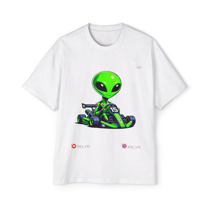 Lj_v15 Sponsored Merchandise - "Green Alien" F1, Men's Heavy Oversized Tee