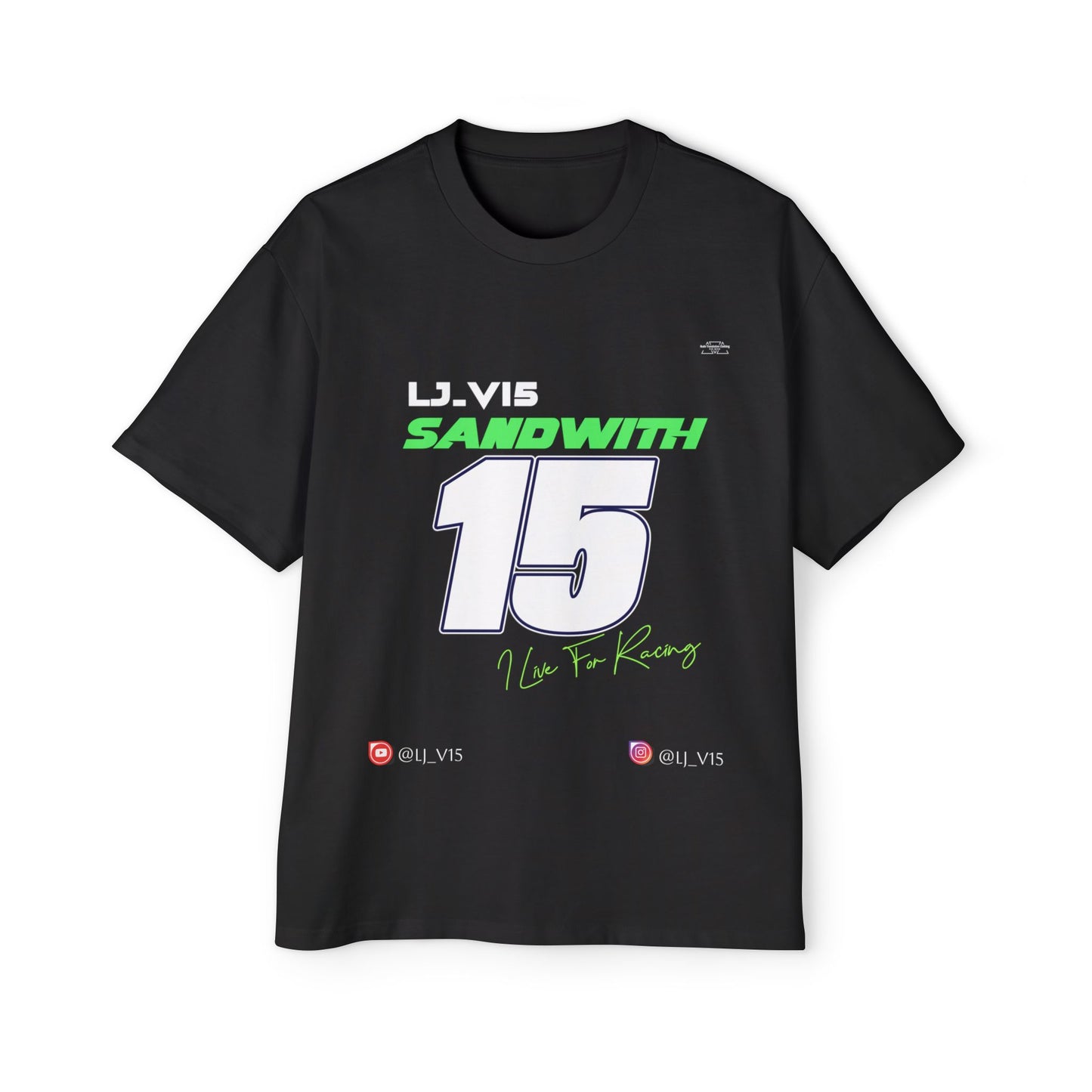 Lj_v15 Sponsored Merchandise - "I live for racing" F1, Men's Heavy Oversized Tee