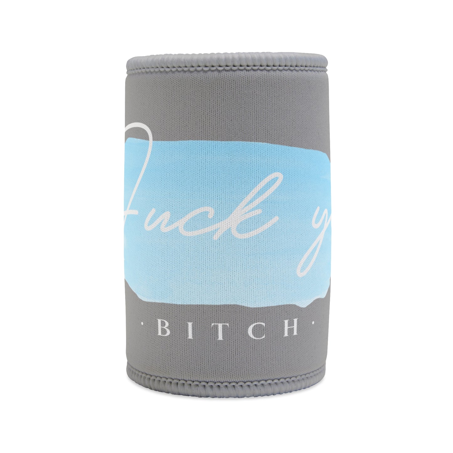 Blue - Stubby Cooler, English 'Fuck you bitch' - Rude Translation Clothing