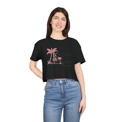 Women's Crop Tee, Japanese "I have genital lice" - Rude Translation Clothing