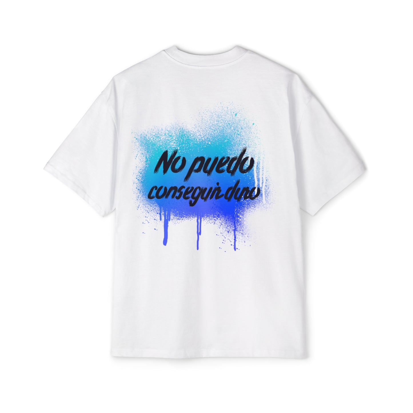 Men's Heavy Oversized Tee, Spanish "I can't get hard" - Rude Translation Clothing