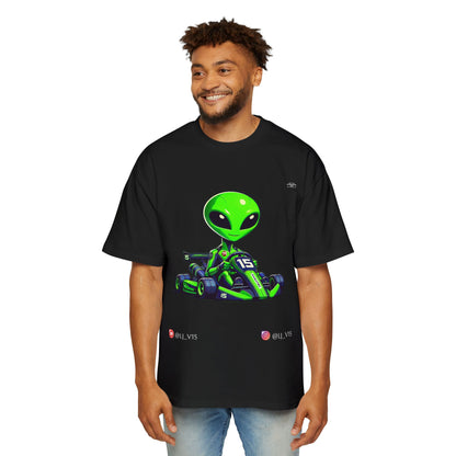 Lj_v15 Sponsored Merchandise - "Green Alien" F1, Men's Heavy Oversized Tee