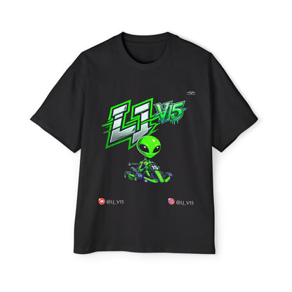 Lj_v15 Sponsored Merchandise - "Green Alien Lj_v15" F1, Men's Heavy Oversized Tee