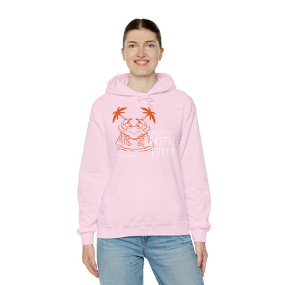 Japanese "I have genital lice" (Crabs), Orange Crab - Unisex Heavy Blend Hoodie - Rude Translation Clothing