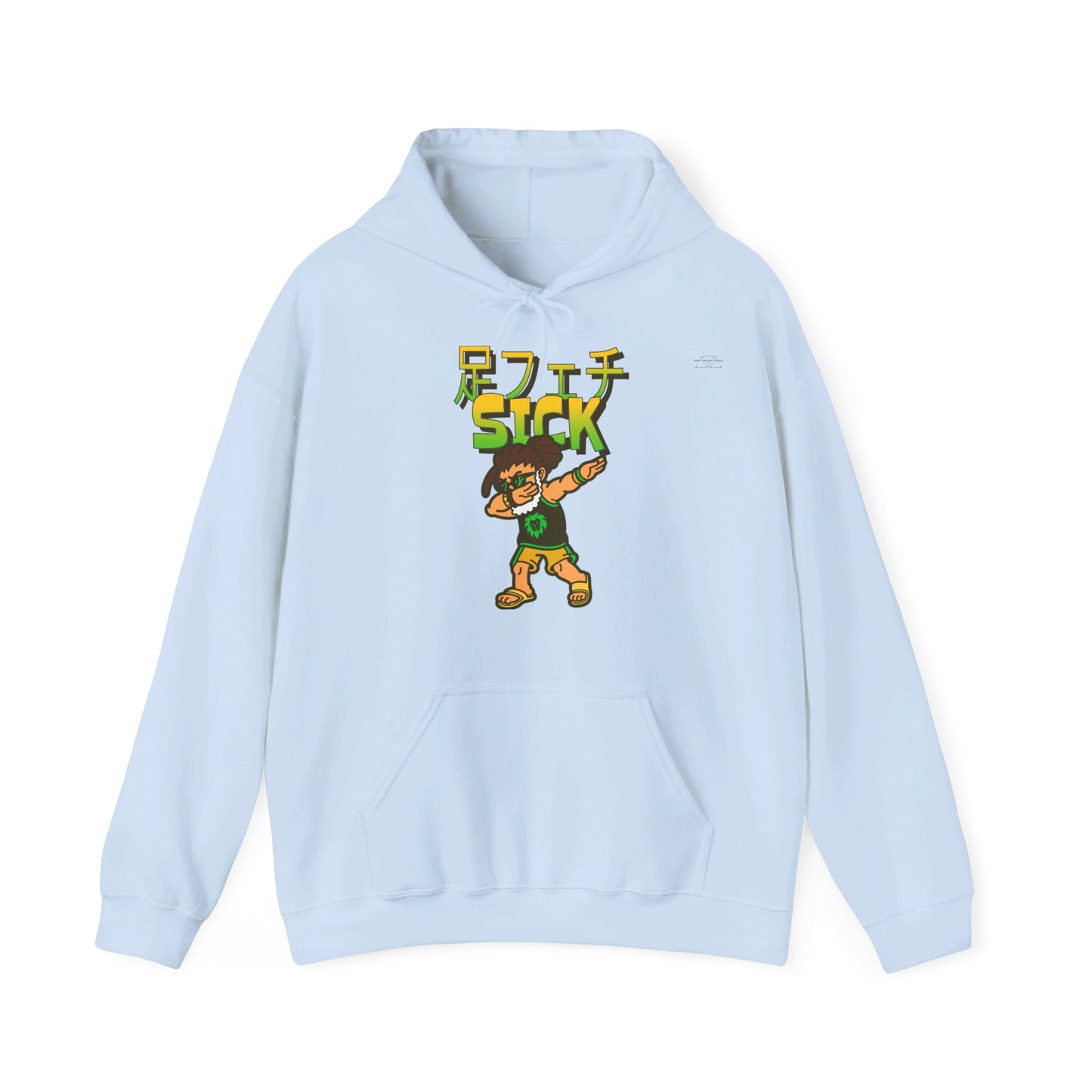 Japanese 'Sick foot fetish', Dabbing dreads dude - Unisex Heavy Blend Hoodie - Rude Translation Clothing