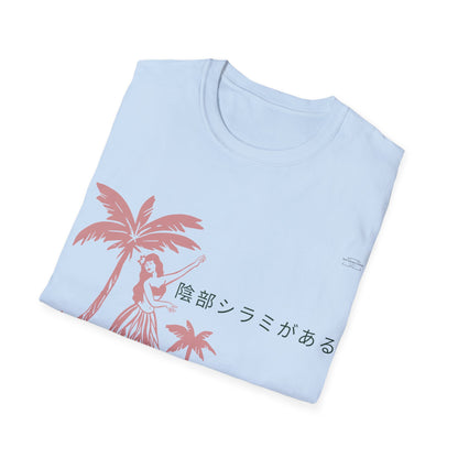 Lady - Unisex Softstyle T-Shirt, Japanese 'I have genital lice' (Crabs) - Rude Translation Clothing