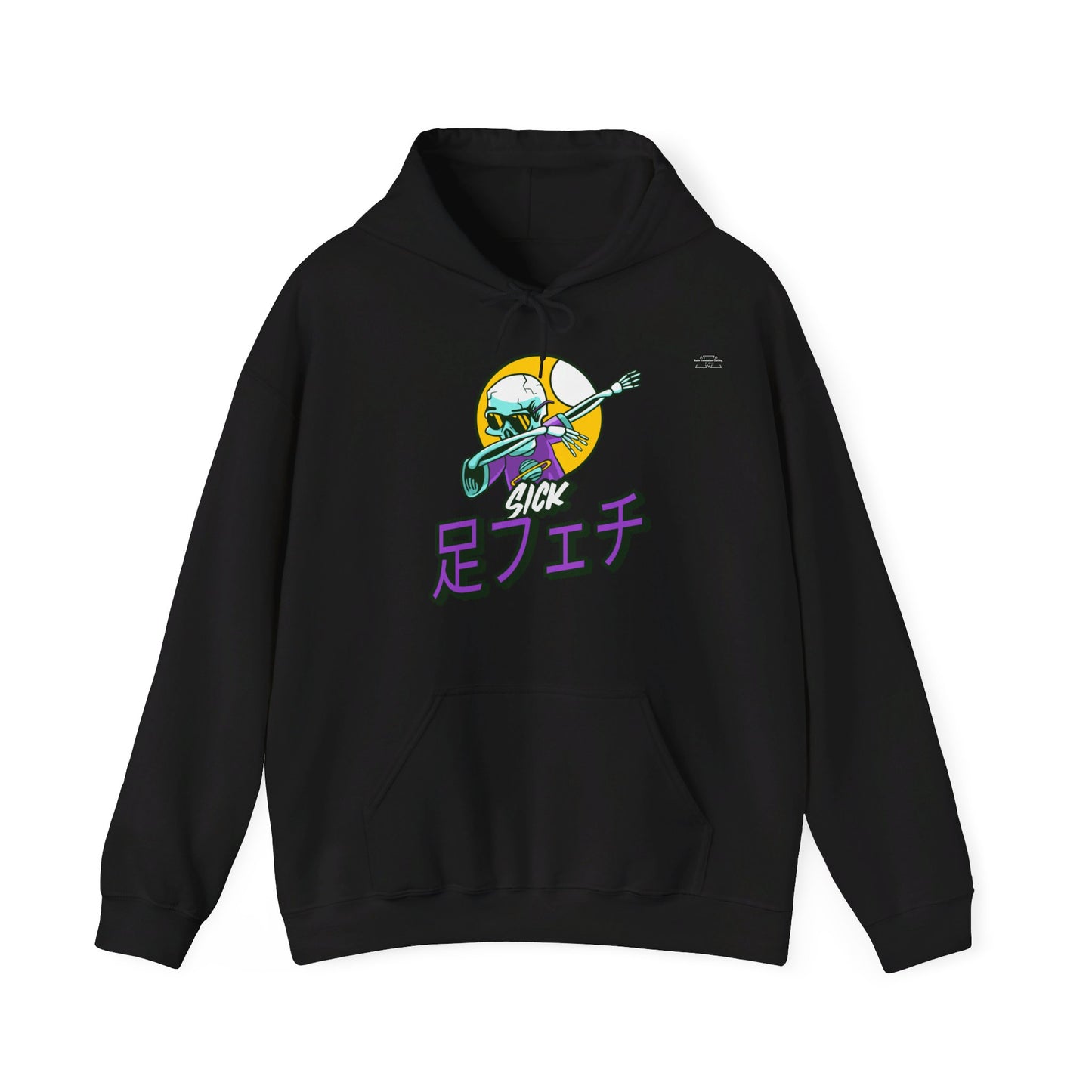 Japanese 'Sick foot fetish', Dabbing Skeleton - Unisex Heavy Blend Hoodie - Rude Translation Clothing