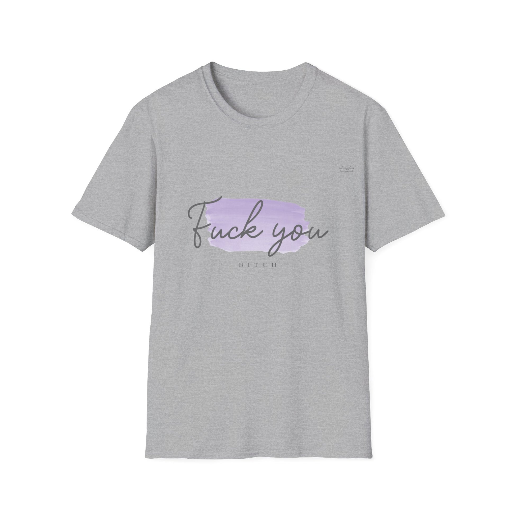 Purple - Unisex Softstyle T-Shirt, English 'Fuck you bitch' - Rude Translation Clothing