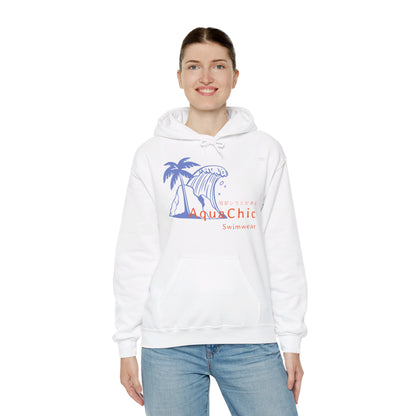 Japanese "I have genital lice" (Crabs), Blue Wave - Unisex Heavy Blend Hoodie - Rude Translation Clothing