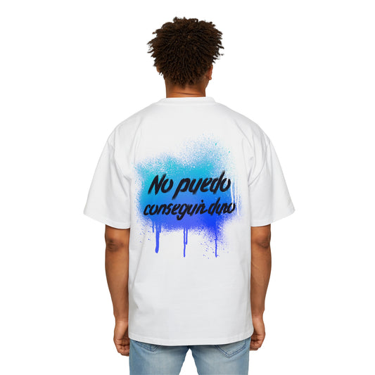 Men's Heavy Oversized Tee, Spanish "I can't get hard" - Rude Translation Clothing