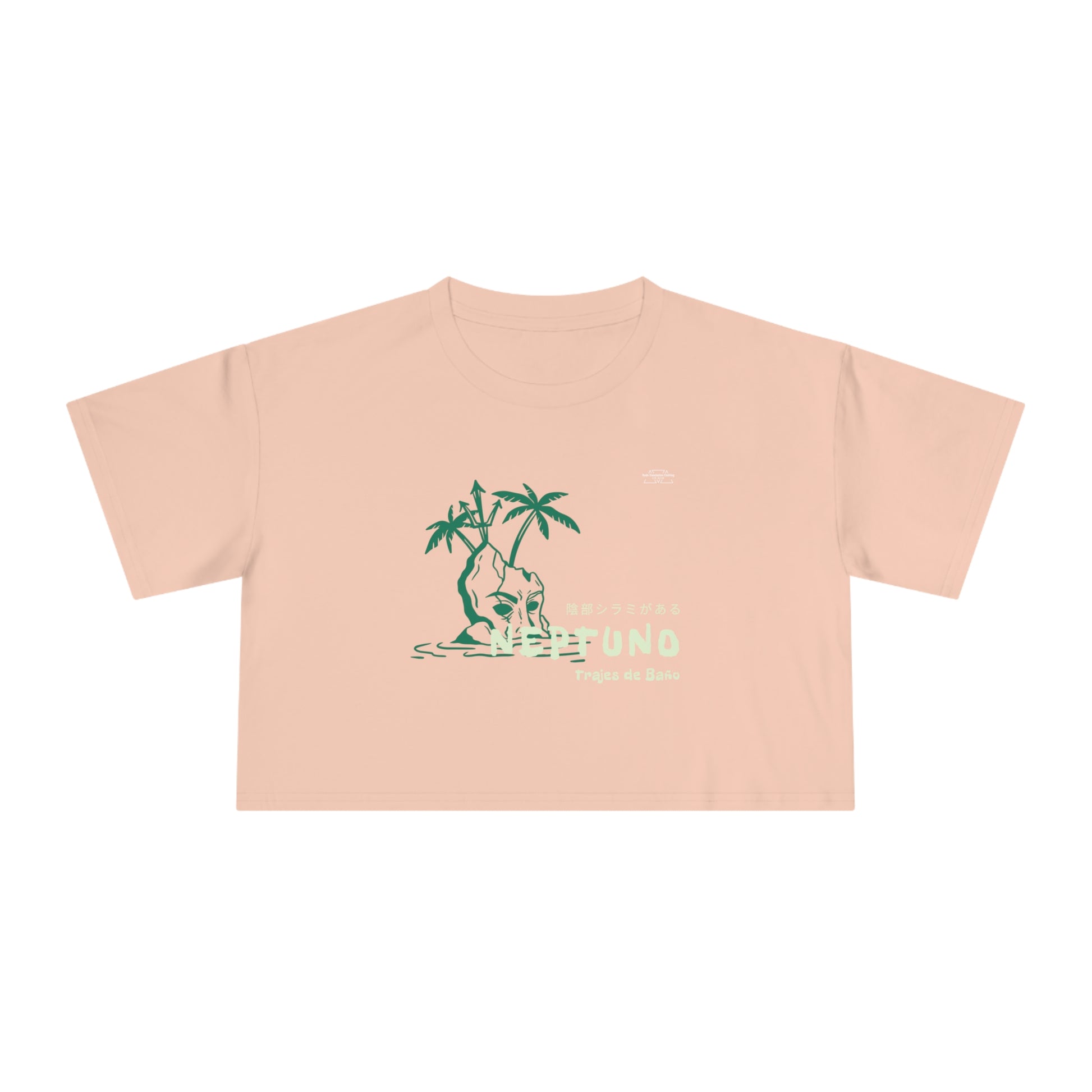 Island - Women's Crop Tee, Japanese 'I have genital lice' (Crabs) - Rude Translation Clothing