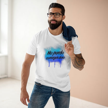 Blue graffiti- Men's Staple Tee, Spanish 'I can't get hard' - Rude Translation Clothing