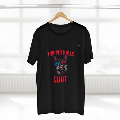 Cat - Men's Staple Tee, English 'Trippin balls cunt' - Rude Translation Clothing