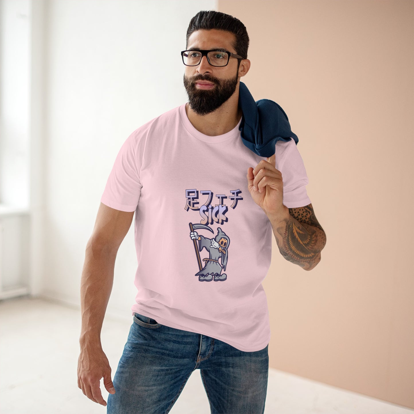 Reaper - Men's Staple Tee, Japanese Sick 'Foot fetish' - Rude Translation Clothing