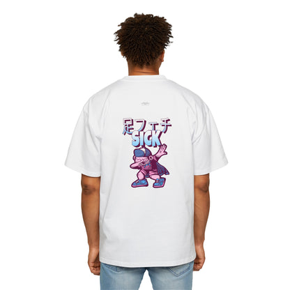 Cape - Men's Heavy Oversized Tee, Japanese Sick 'Foot fetish' - Rude Translation Clothing