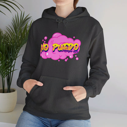 Spanish 'I can't get hard', Pink Graffiti - Unisex Heavy Blend Hoodie - Rude Translation Clothing