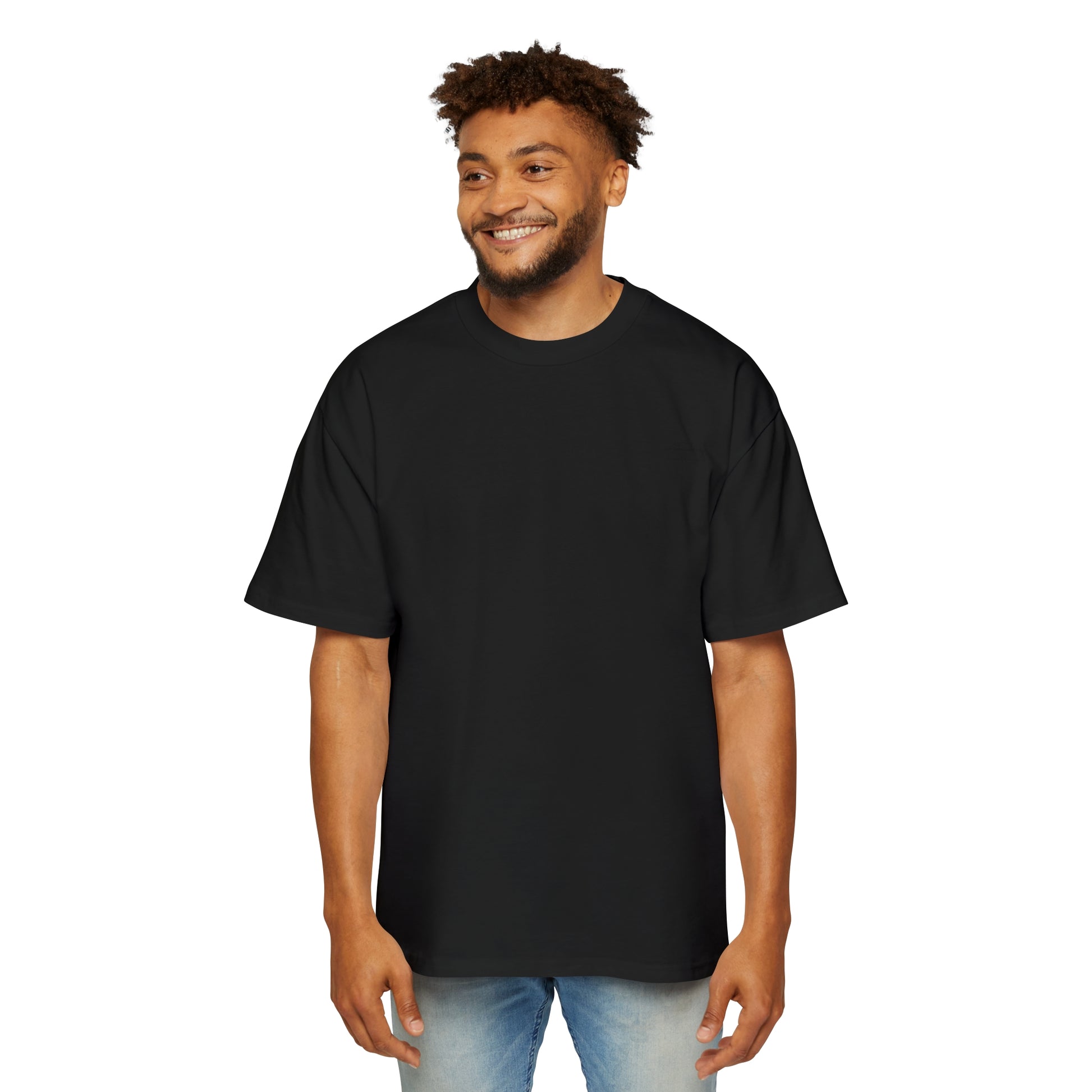 Men's Heavy Oversized Tee, Spanish "I can't get hard" - Rude Translation Clothing