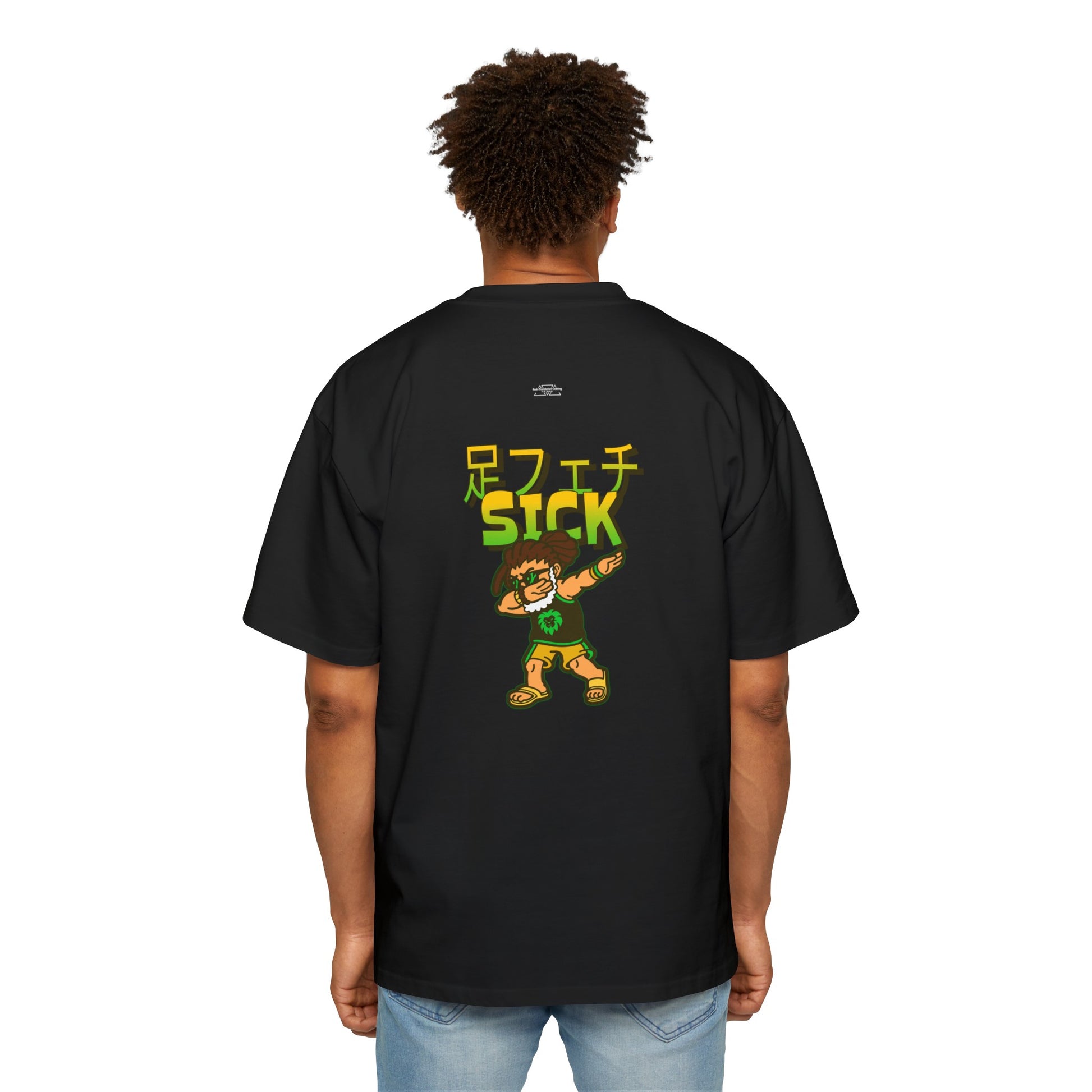 Dreads - Men's Heavy Oversized Tee, Japanese Sick 'Foot fetish' - Rude Translation Clothing