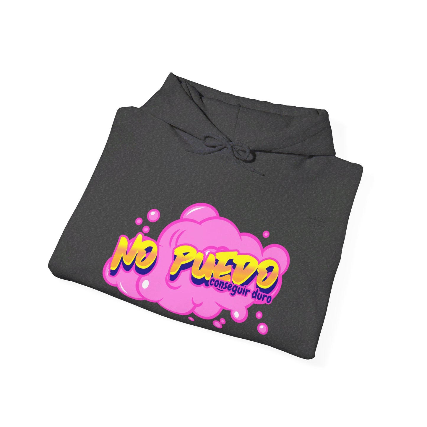 Spanish 'I can't get hard', Pink Graffiti - Unisex Heavy Blend Hoodie - Rude Translation Clothing