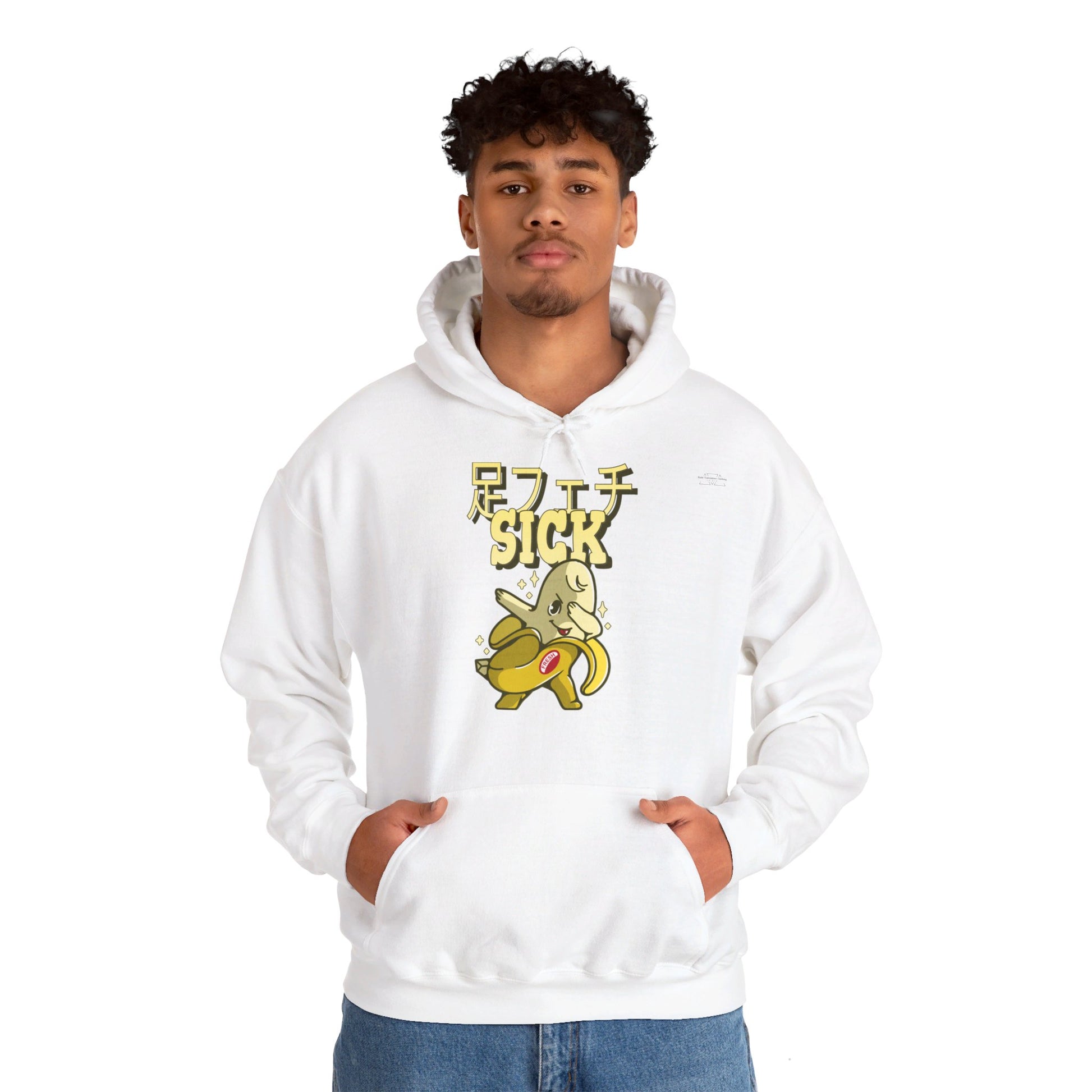 Japanese 'Sick foot fetish', Dabbing Banana - Unisex Heavy Blend Hoodie - Rude Translation Clothing