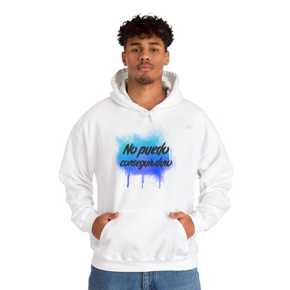 Spanish 'I can't get hard', Blue Graffiti - Unisex Heavy Blend Hoodie - Rude Translation Clothing