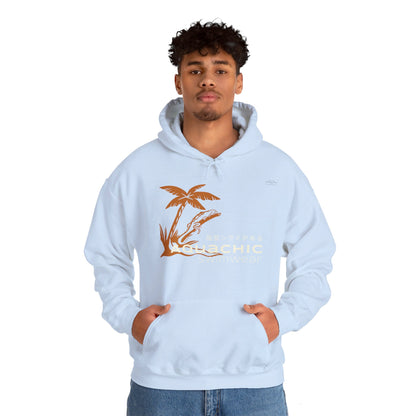 Japanese "I have genital lice" (Crabs), Orange Lizard - Unisex Heavy Blend Hoodie - Rude Translation Clothing