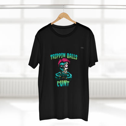 Skull - Men's Staple Tee, English 'Trippin balls cunt' - Rude Translation Clothing