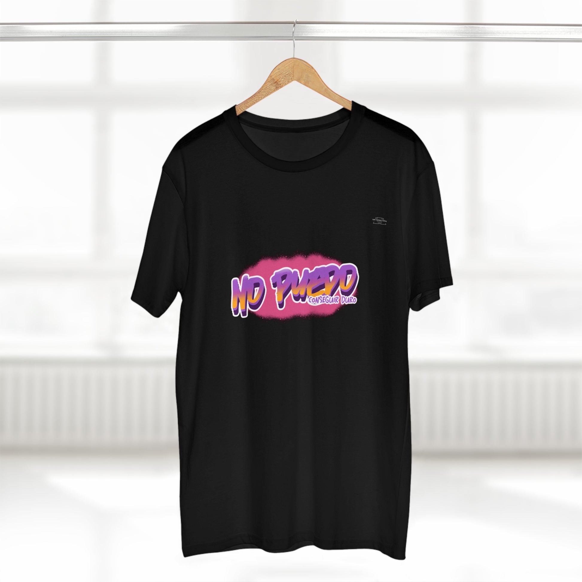 Pink graffiti- Men's Staple Tee, Spanish 'I can't get hard' - Rude Translation Clothing