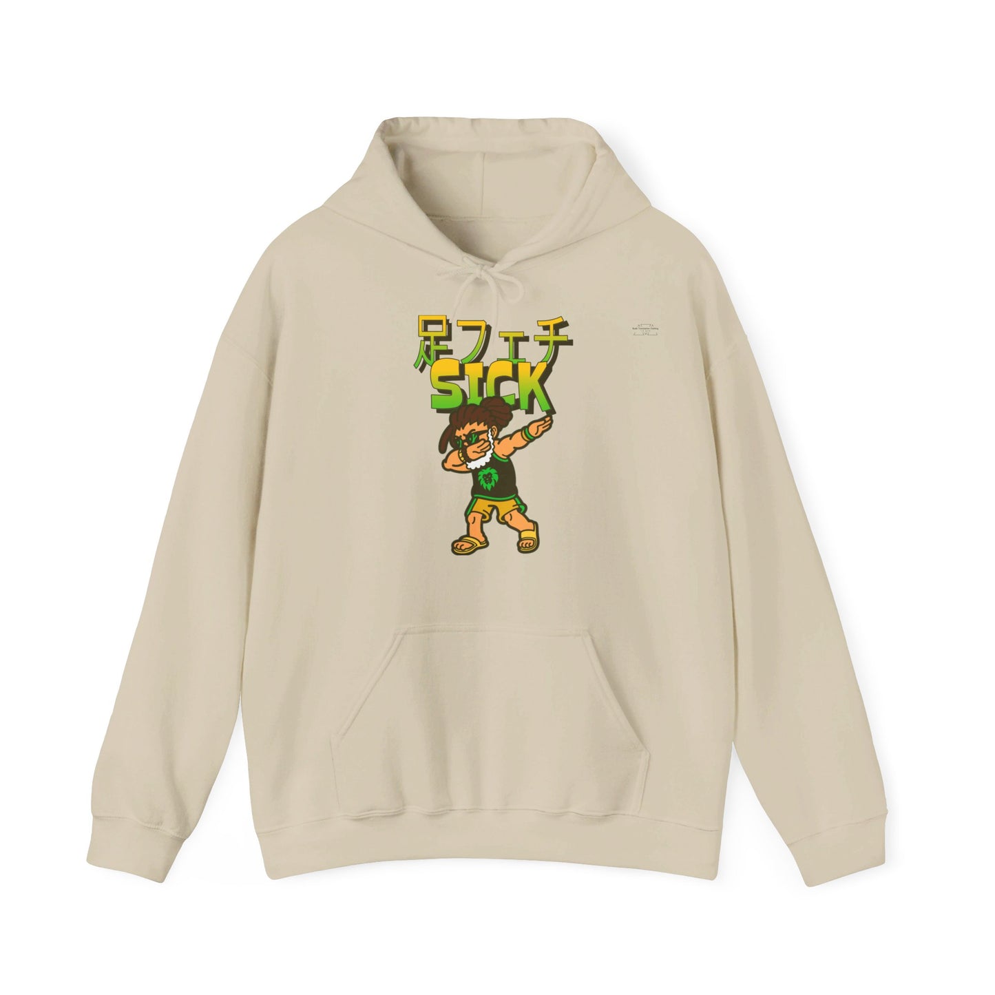 Japanese 'Sick foot fetish', Dabbing dreads dude - Unisex Heavy Blend Hoodie - Rude Translation Clothing